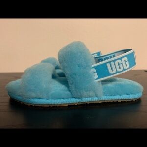 New TODDLER KIDS UGG OH YEAH OASIS‎ BLUE SANDALS SLIDE SLIPPER # boy girl unisex